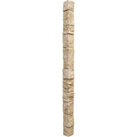 EKENA MILLWORK 3"W x 3"D x 48"H Universal Outside Corner for StoneWall Faux Stone Siding Panels, Sandstone PNUOC03X48SD